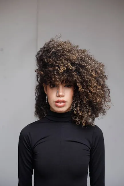 Portrait of a girl with voluminous curls