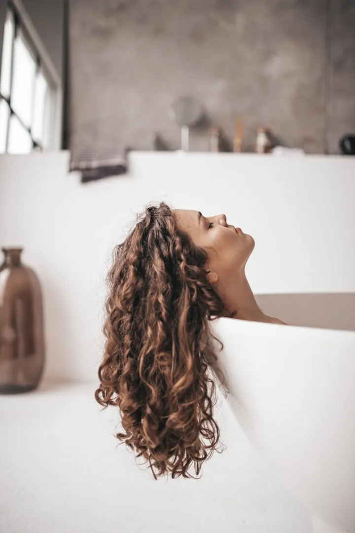 Close up of curl pattern in warm light