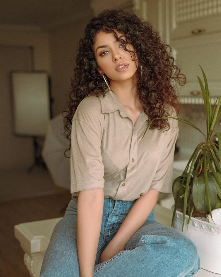 Confident woman embracing her natural texture