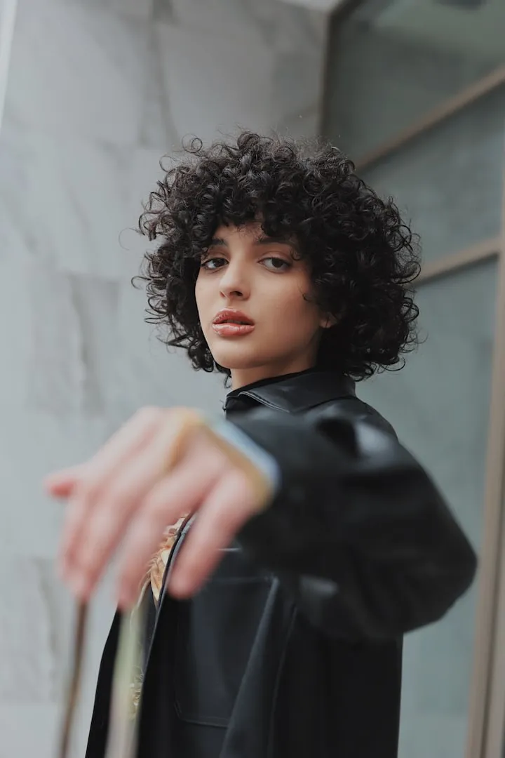 Curly hair portrait in natural light