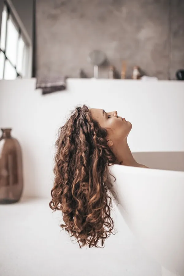 Close-up of defined curl pattern